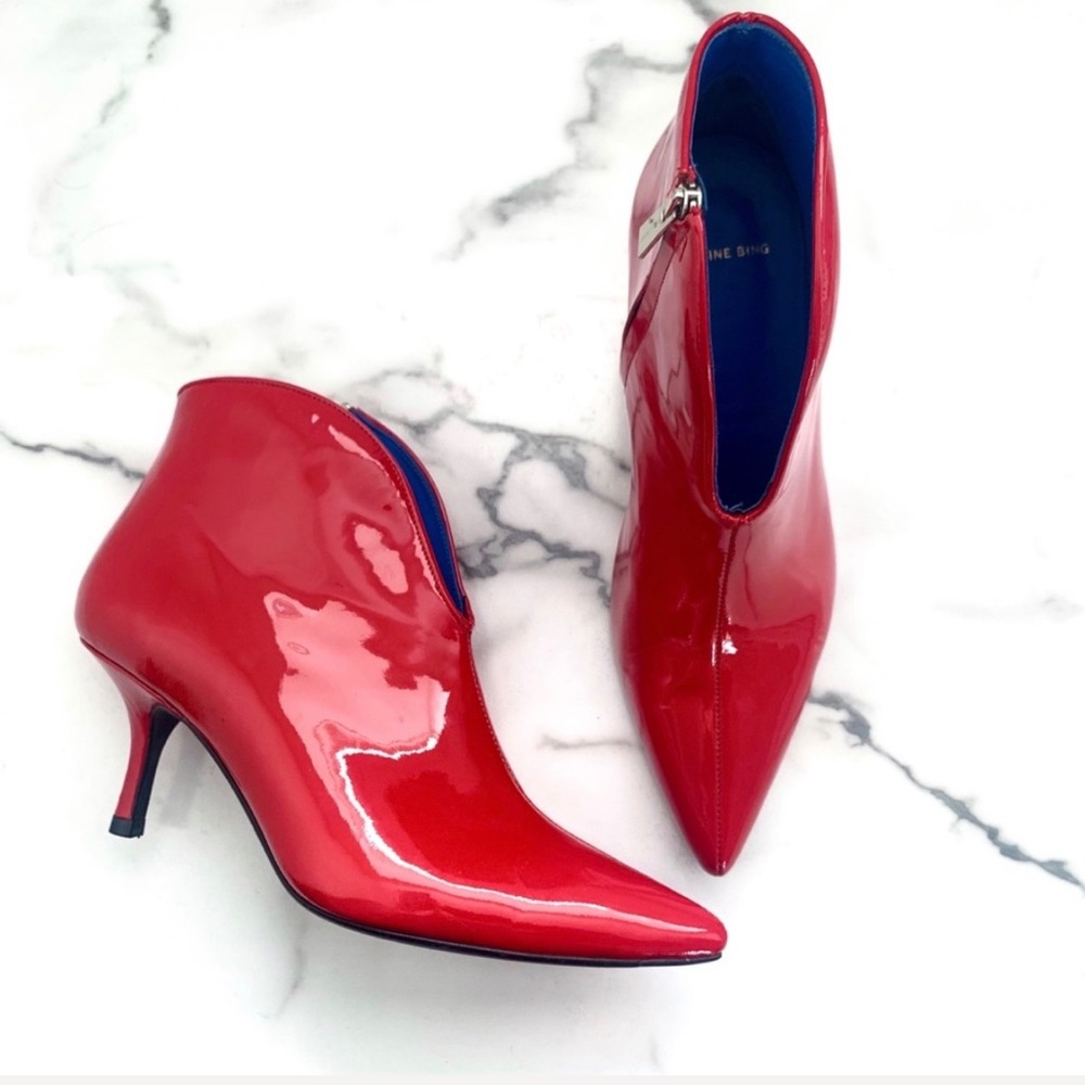 Anine Bing Frankie Booties Red Patent
